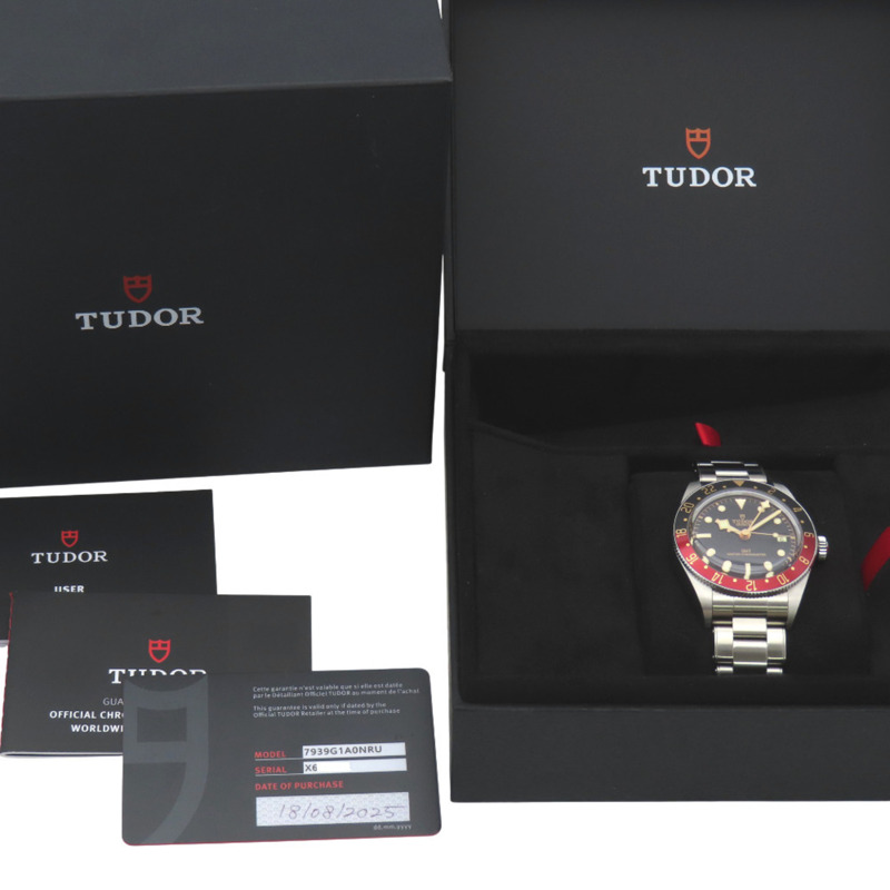 帝舵 Black Bay GMT 7939G1A0NRU 自動手錶，不鏽鋼，黑色/紅色，1592，男士-1