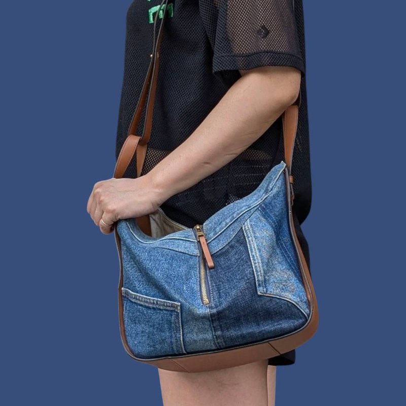 LOEWE hammock牛仔吊床手提肩背斜背包-3