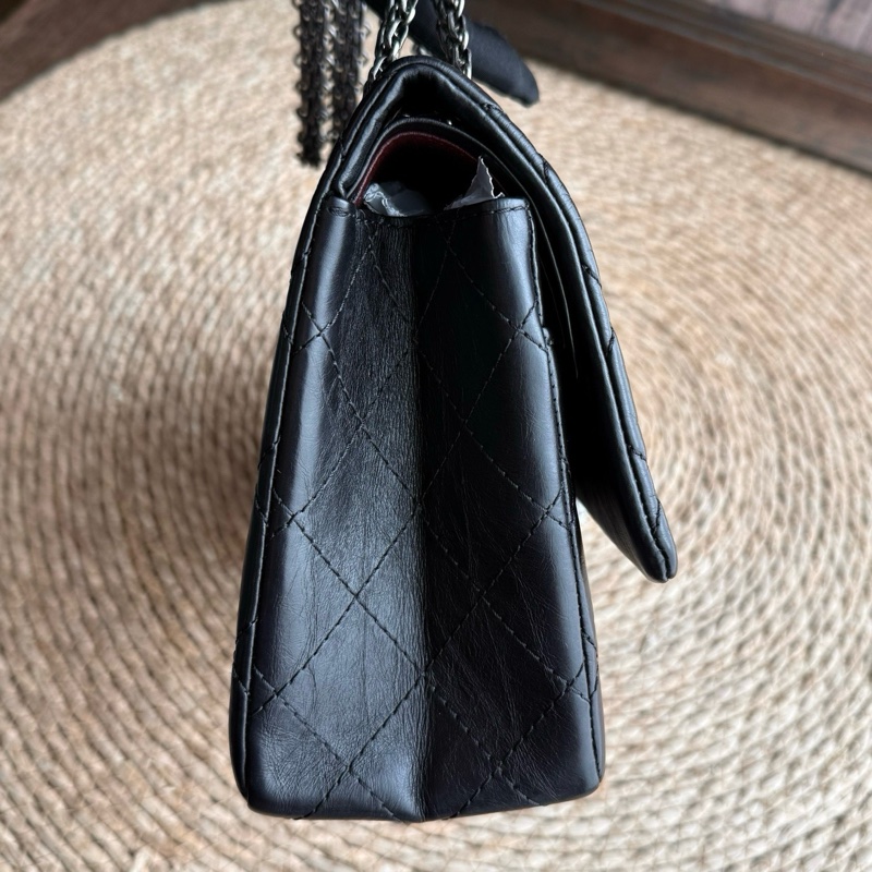 chanel 2.55中號黑銀鏈條包 尺寸約28底長 年份:15開-4