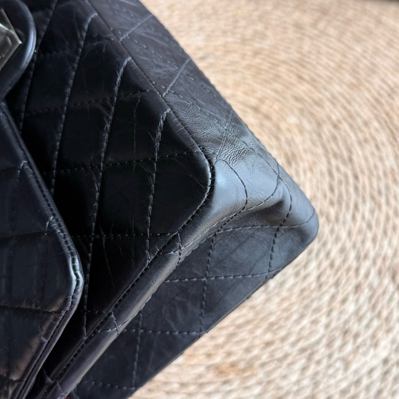 chanel 2.55中號黑銀鏈條包 尺寸約28底長 年份:15開-11
