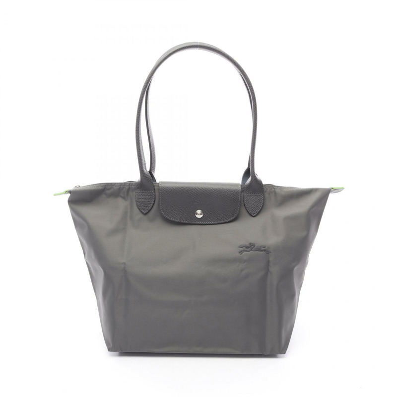 Longchamp Le Pliage 綠色 L 單肩包 L1899919P66 帆布皮革灰色新款女款-0