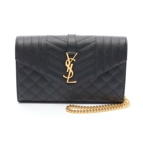 SAINT LAURENT PARIS 鏈條單肩包 620280BOW911000 皮革 黑色 全新 女款