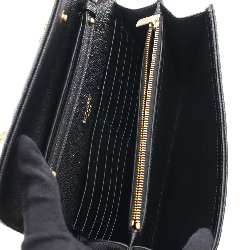 SAINT LAURENT PARIS 鏈條單肩包 620280BOW911000 皮革 黑色 全新 女款-2