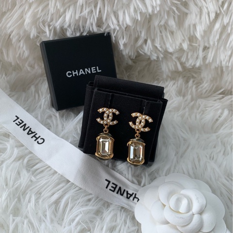 【配件：盒子 小票 💕】chanel 22A 方糖珍珠 耳釘 耳環