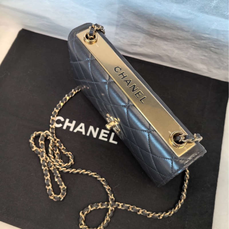 【配件:帶票大全套 💕】Chanel trendy cc woc 深灰色 斜挎-1