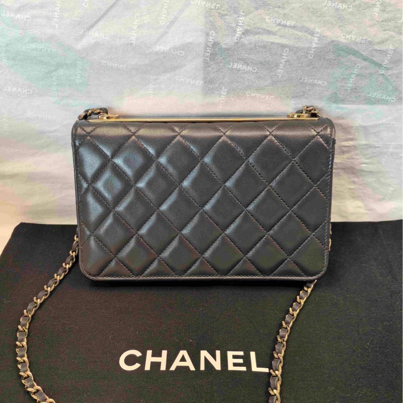 【配件:帶票大全套 💕】Chanel trendy cc woc 深灰色 斜挎-4