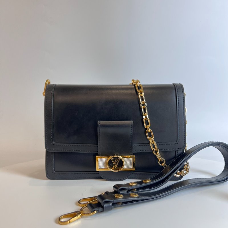 LV M55821 黑水波紋達芙妮MM 肩背包-0