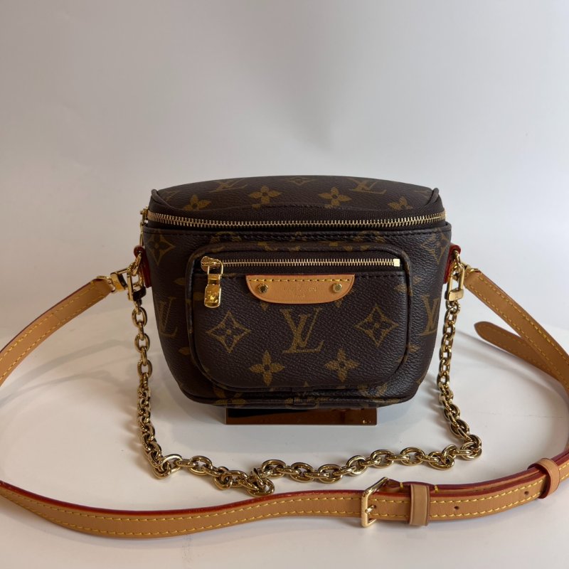 全新品 LV M82335/晶片款 老花Mini Bumbag 肩背包-0