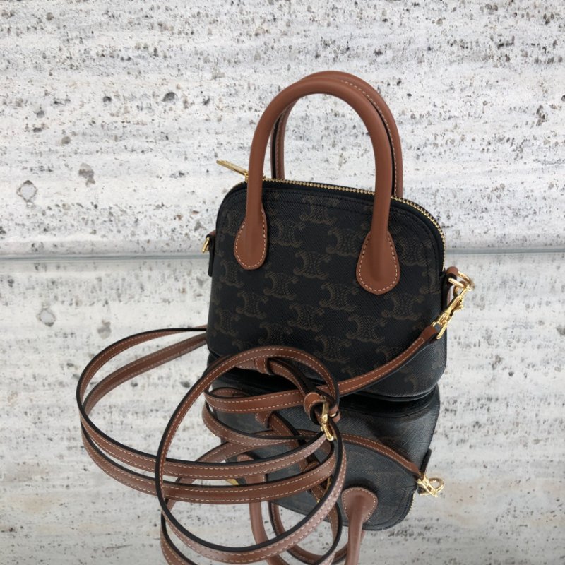 🎉新品好折扣✨Celine 10N572 老花凱旋門 迷你 Honorine 保齡球包 付長肩帶-6