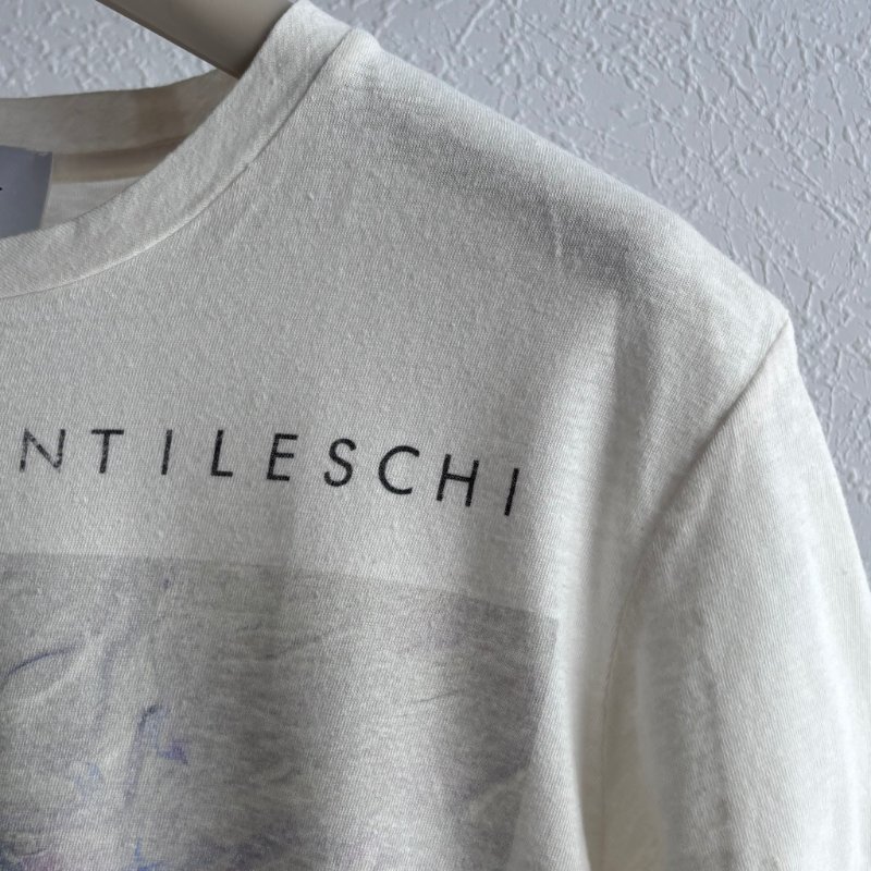 ::DIOR:: 聯名Sarah Shipman Graphic Print T-Shirt 玫瑰油畫圖樣白色上衣-2