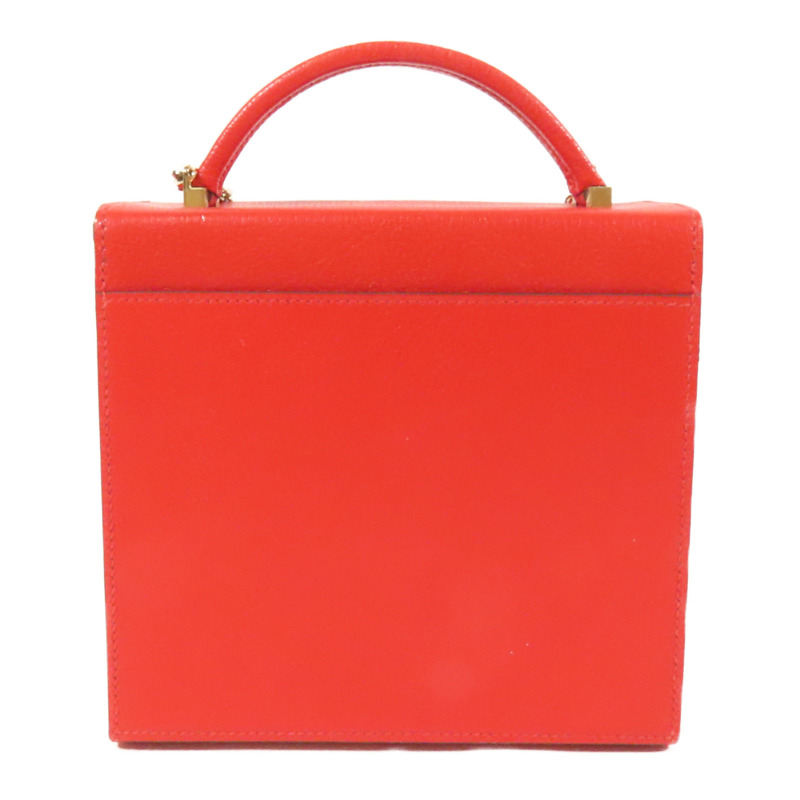 HERMES Chevre皮革Cinhetic Box金扣手挽肩背兩用袋Rouge de Coeur-1
