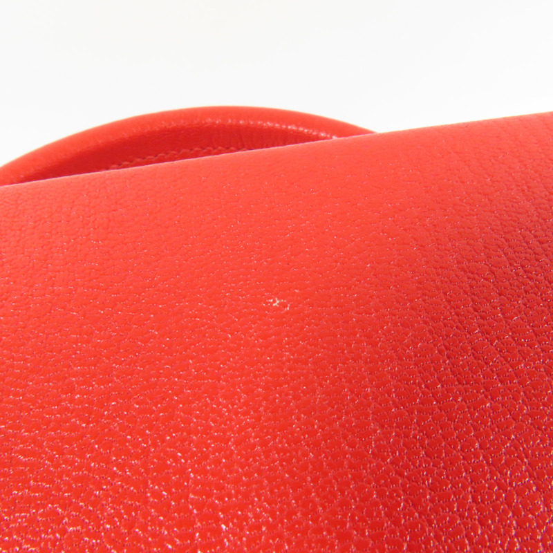 HERMES Chevre皮革Cinhetic Box金扣手挽肩背兩用袋Rouge de Coeur-14