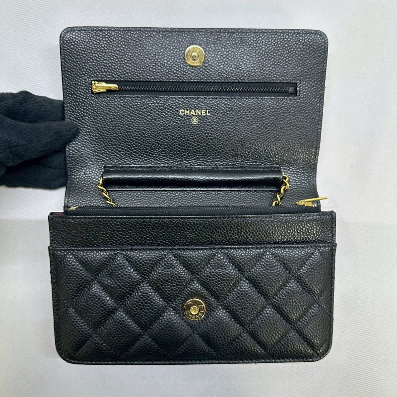 CHANEL WOC 黑金荔枝牛鏈帶包-3