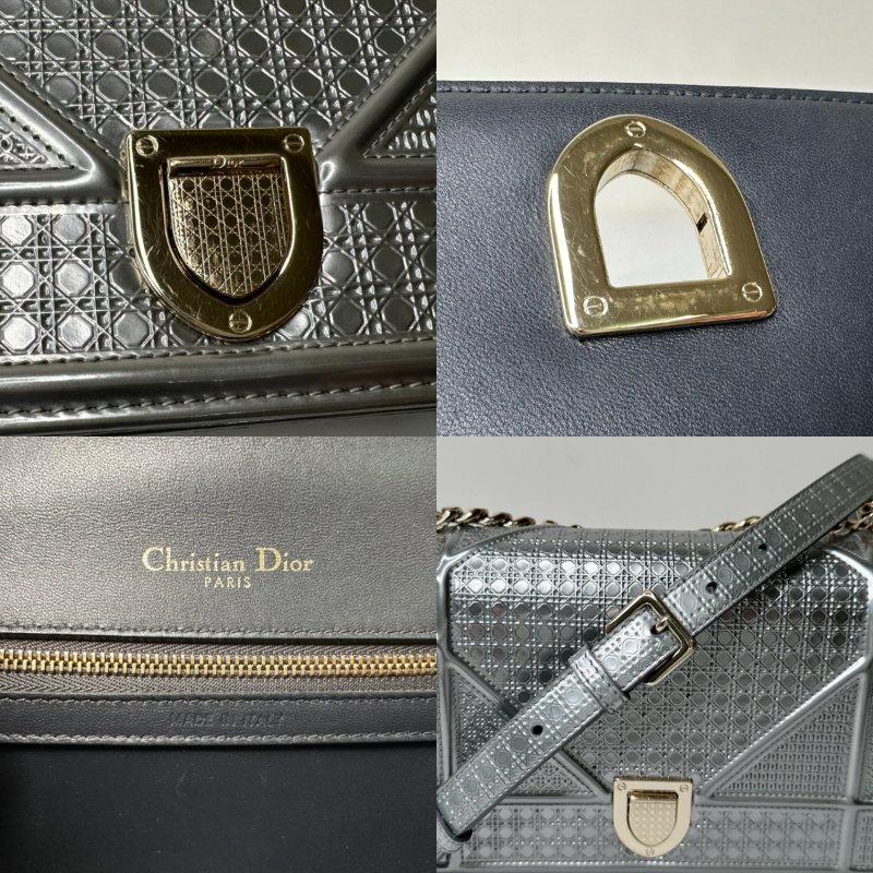 DIOR Diorama銀漆色盾牌包-8