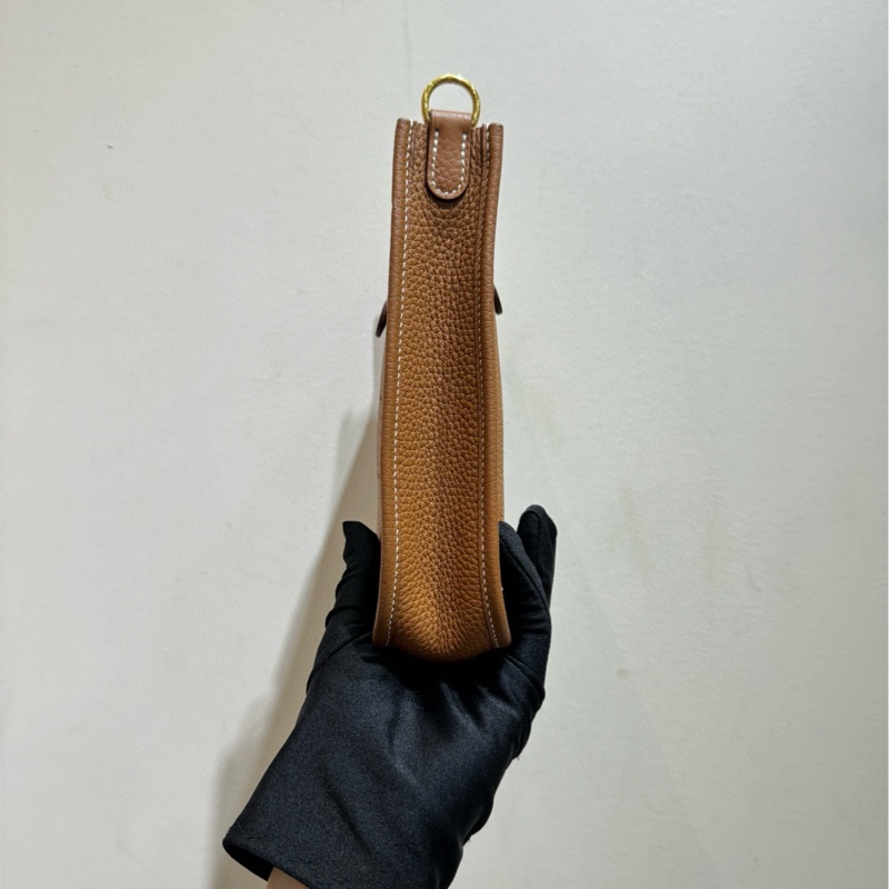 【近新閒置❤️】 Hermes mini evelyne伊芙琳棕色金扣 U刻 TC皮 單肩斜挎包-3