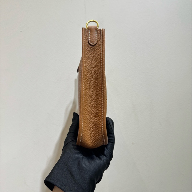 【近新閒置❤️】 Hermes mini evelyne伊芙琳棕色金扣 U刻 TC皮 單肩斜挎包-4