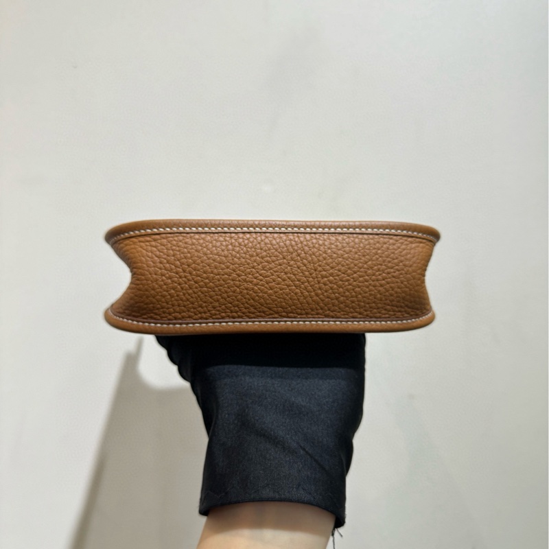 【近新閒置❤️】 Hermes mini evelyne伊芙琳棕色金扣 U刻 TC皮 單肩斜挎包-5