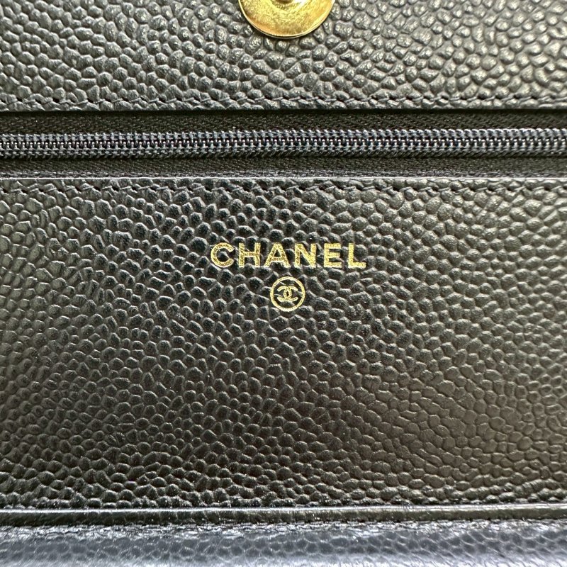 CHANEL WOC 黑金荔枝牛鏈帶包-7
