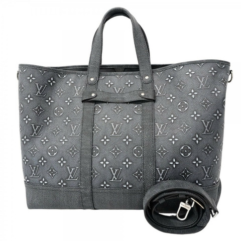 Louis Vuitton 男士 Monogram 牛皮拉桿托特包 M21371 黑色 2 用