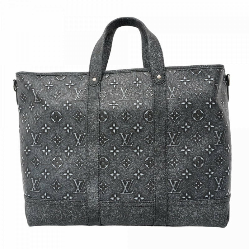 Louis Vuitton 男士 Monogram 牛皮拉桿托特包 M21371 黑色 2 用-6