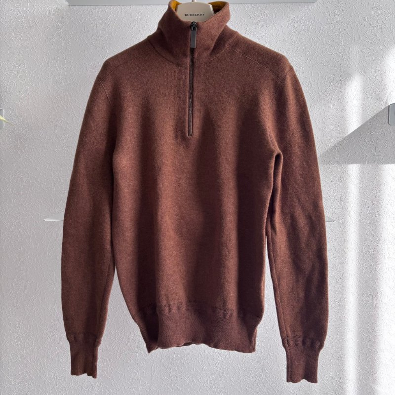 ::BURBERRY:: 大地棕色高領毛衣 內裡撞色-0