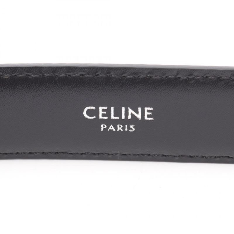 CELINE 中 triomphe 腰帶 45AKA2ACO38SI100 皮革 黑色 棕色 全新 女款-3