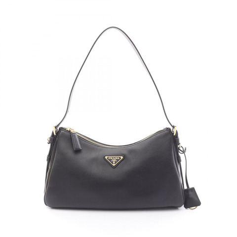 PRADA Aime 中型單肩包 1BC2292CYSF0002 皮革黑色新款女款標誌
