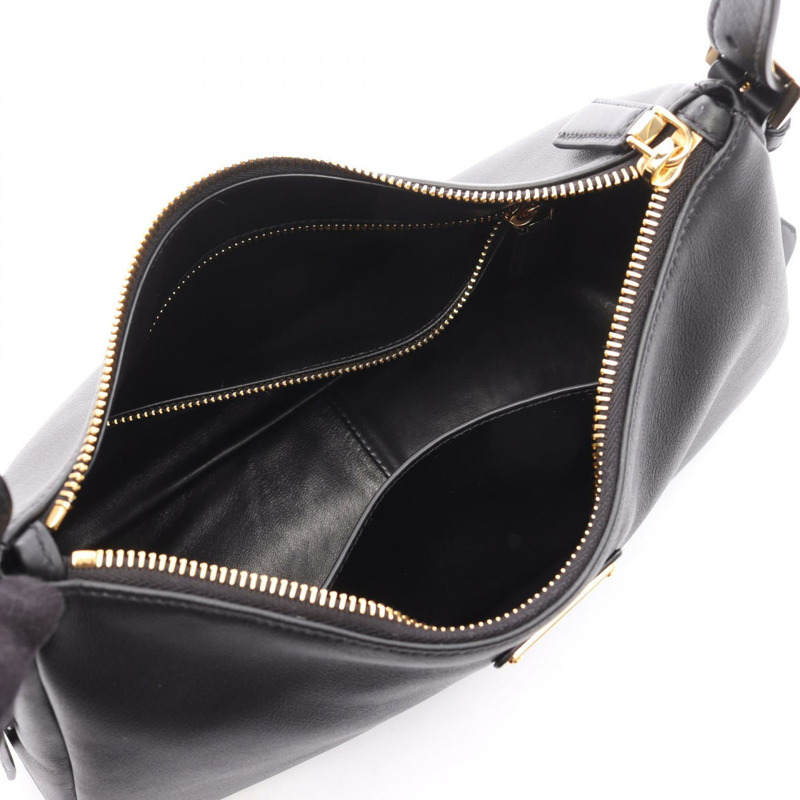 PRADA Aime 中型單肩包 1BC2292CYSF0002 皮革黑色新款女款標誌-2