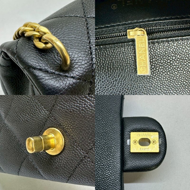CHANEL 荔枝牛皮愛心調節釦方胖-5