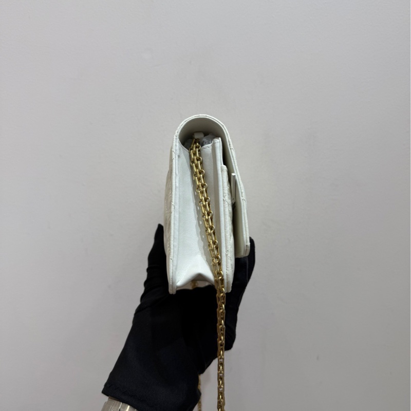 【99❤️全套 】Chanel 2.55白色油蠟皮金扣發財Woc包  單肩斜挎包-4