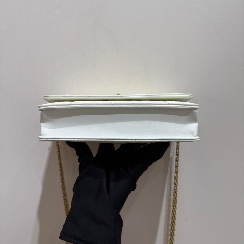 【99❤️全套 】Chanel 2.55白色油蠟皮金扣發財Woc包  單肩斜挎包-6