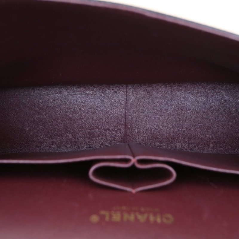 CF口蓋包JUMBO 30cm黑色荔枝皮革C24開金扣-4