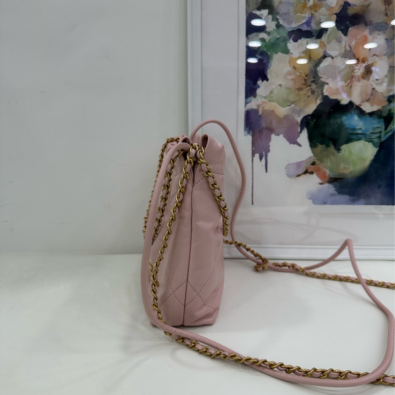 Chanel 櫻花粉22bag 23S mini 23年晶片款 粉粉嫩嫩的顏色 直擊沉睡的少女心-4
