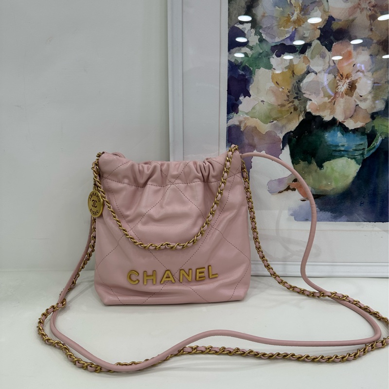 Chanel 櫻花粉22bag 23S mini 23年晶片款 粉粉嫩嫩的顏色 直擊沉睡的少女心-8