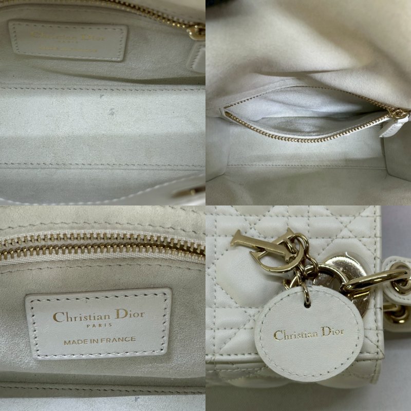 DIOR Lady Dior迷你白黛妃包-4