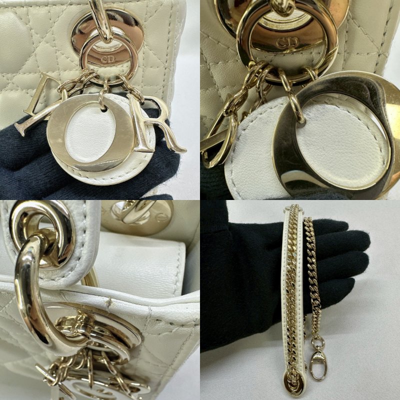 DIOR Lady Dior迷你白黛妃包-5