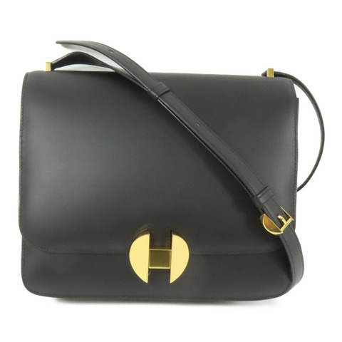 HERMES Box Calf皮革2002 26金扣肩背袋Noir