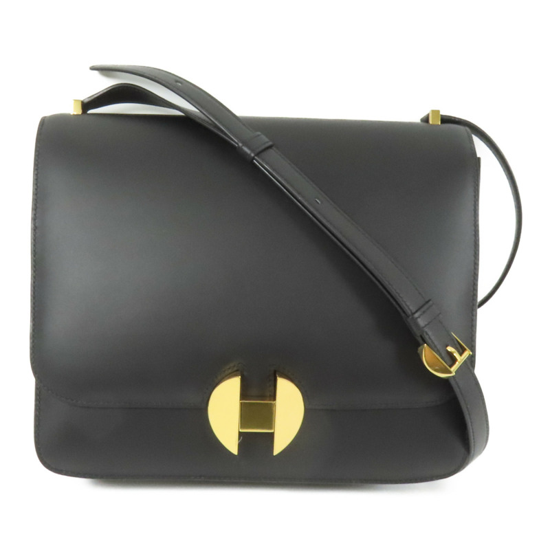 HERMES Box Calf皮革2002 26金扣肩背袋Noir-0