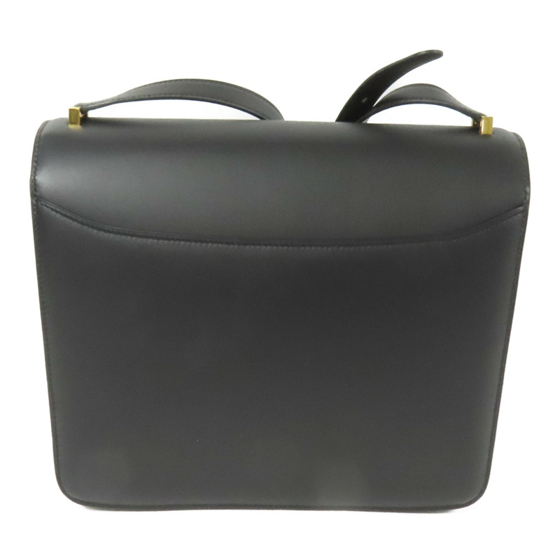 HERMES Box Calf皮革2002 26金扣肩背袋Noir-1