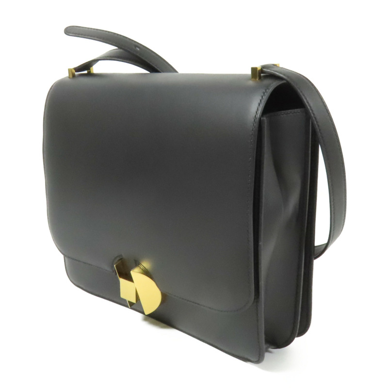 HERMES Box Calf皮革2002 26金扣肩背袋Noir-2