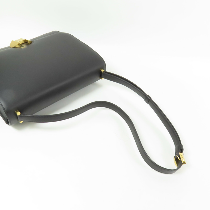 HERMES Box Calf皮革2002 26金扣肩背袋Noir-5