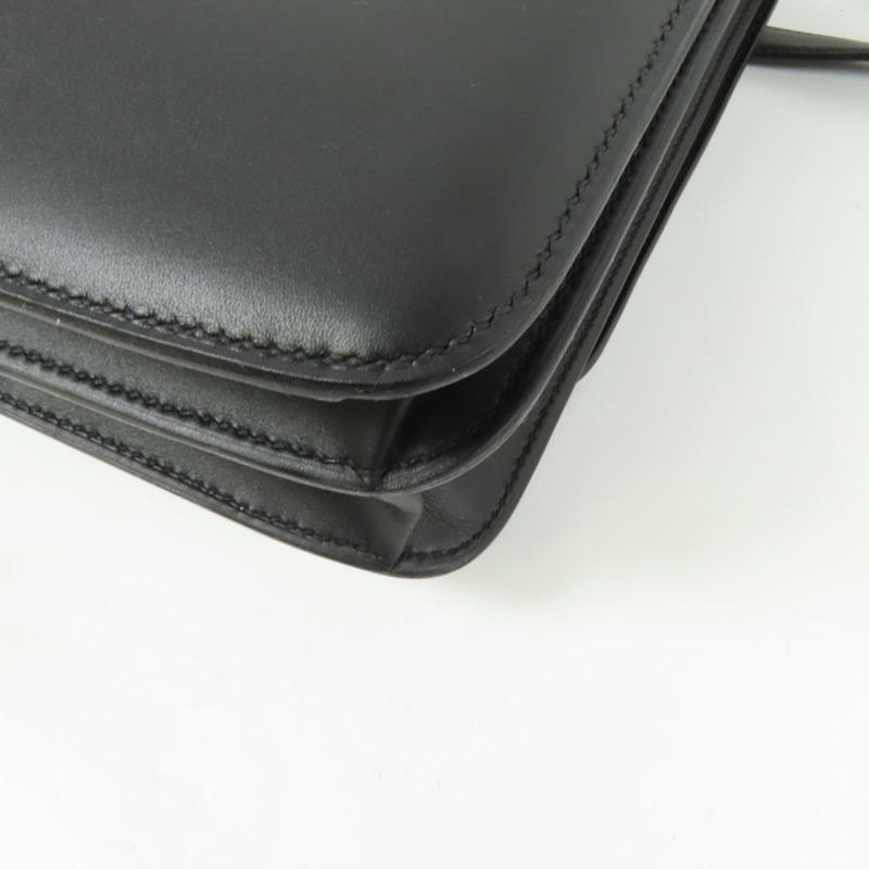 HERMES Box Calf皮革2002 26金扣肩背袋Noir-12