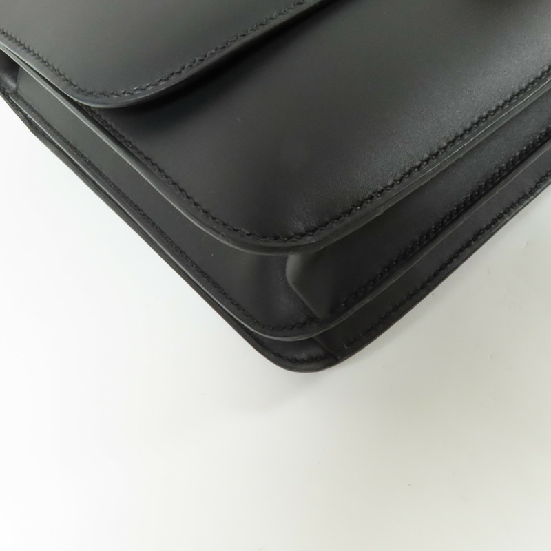 HERMES Box Calf皮革2002 26金扣肩背袋Noir-13