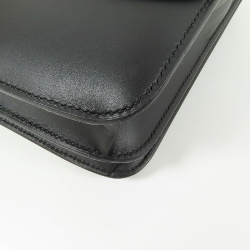 HERMES Box Calf皮革2002 26金扣肩背袋Noir-14