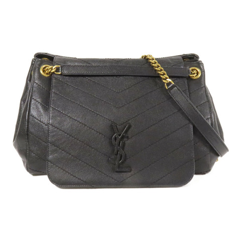 YVES SAINT LAURENT 牛皮皮革Nolita Medium金扣鏈帶肩背袋