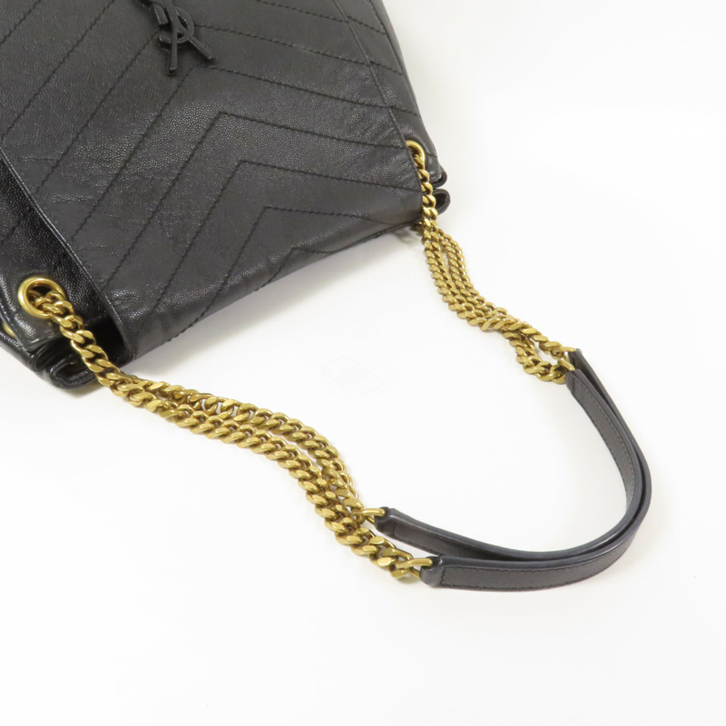 YVES SAINT LAURENT 牛皮皮革Nolita Medium金扣鏈帶肩背袋-5