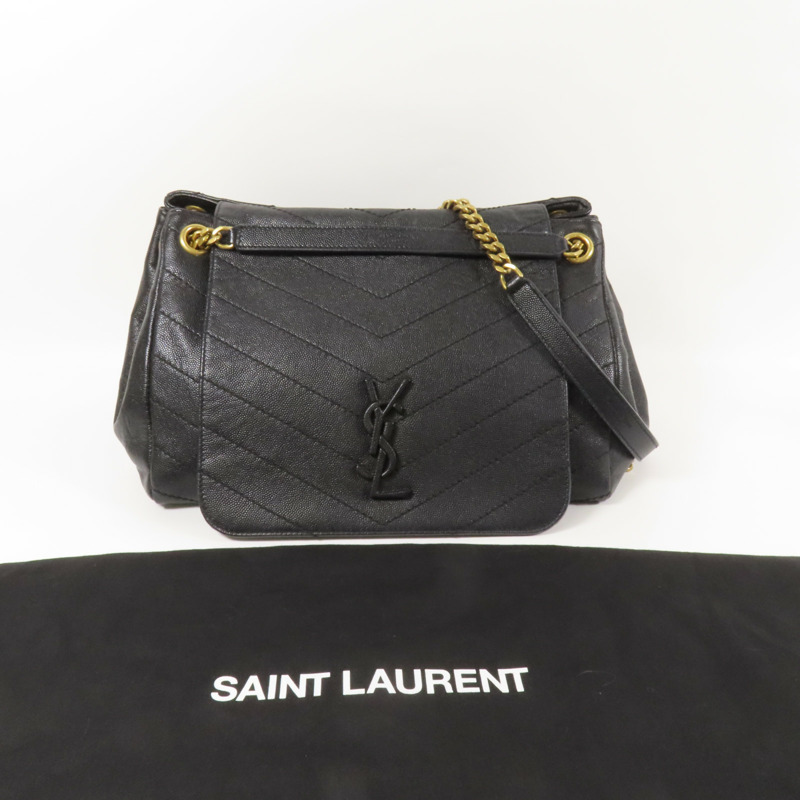 YVES SAINT LAURENT 牛皮皮革Nolita Medium金扣鏈帶肩背袋-11