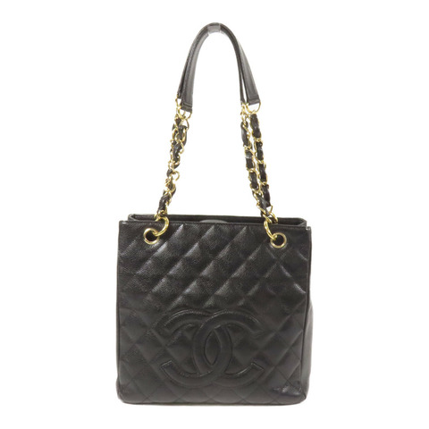 CHANEL 牛皮皮革Petite Shopping Tote金扣鏈帶肩背袋