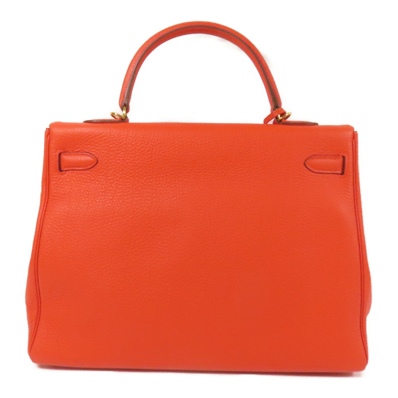 HERMES Togo皮革Kelly 35金扣手挽肩背兩用袋Capucine-1