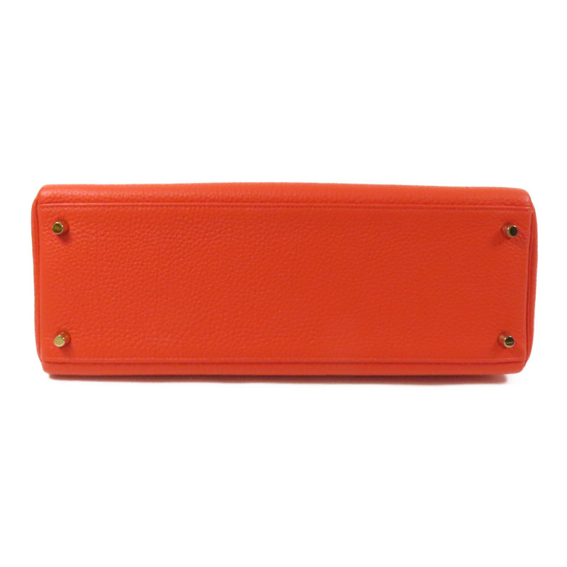 HERMES Togo皮革Kelly 35金扣手挽肩背兩用袋Capucine-3